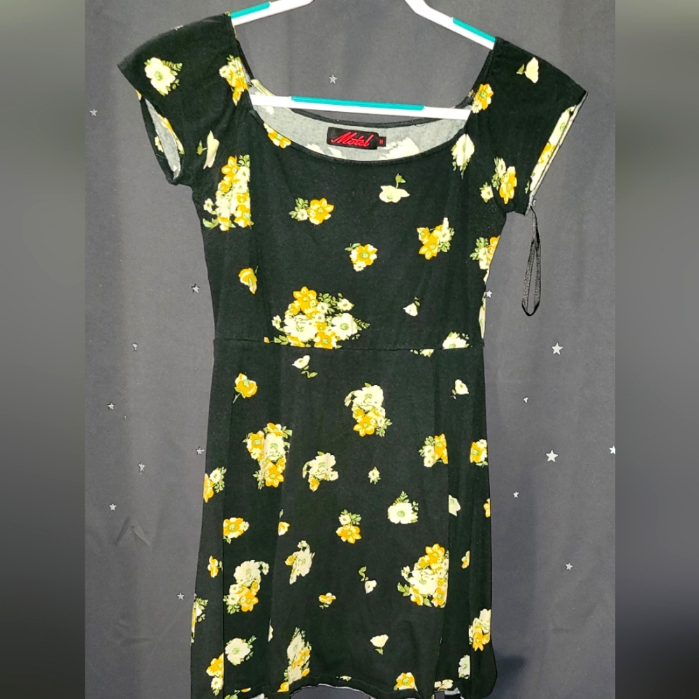 Black & Yellow/White floral sundress